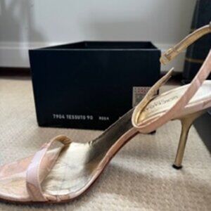 Vintage Dolce & Gabbana pink and gold strappy sandals